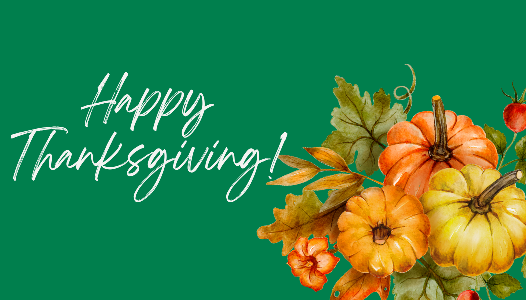 gift tag image with a green background and colorful pumpkins and cheery greeting